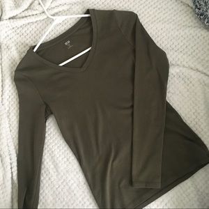 uniqlo olive green thermal long sleeve